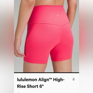 LULULEMON Align HR short 6”  lipgloss color size 6